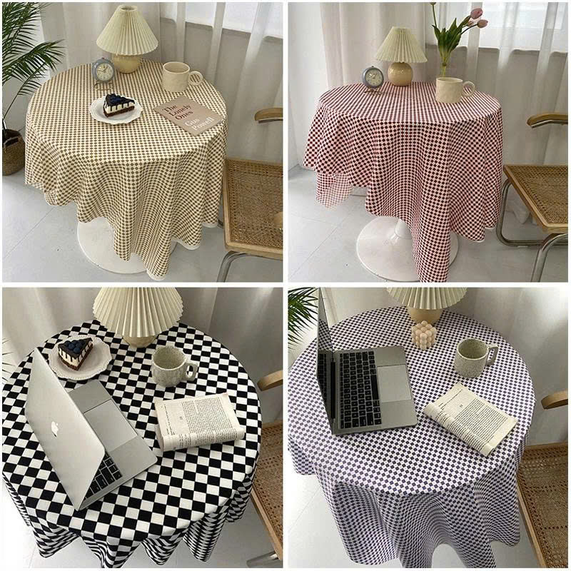 Khăn Trải Bàn In Hoa Văn Sọc Caro  180cm  x 140cm – Trang Trí Không Gian Bếp Thanh Lịch &amp; Hiện Đại