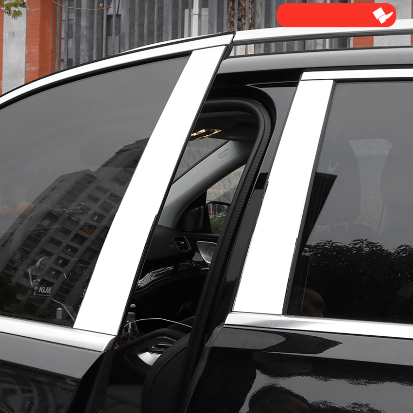 Bộ 4 thanh nẹp cột B cánh cửa xe ô tô Mercedes GLS450 - Chất liệu hợp kim nhôm bóng mờ cao cấp