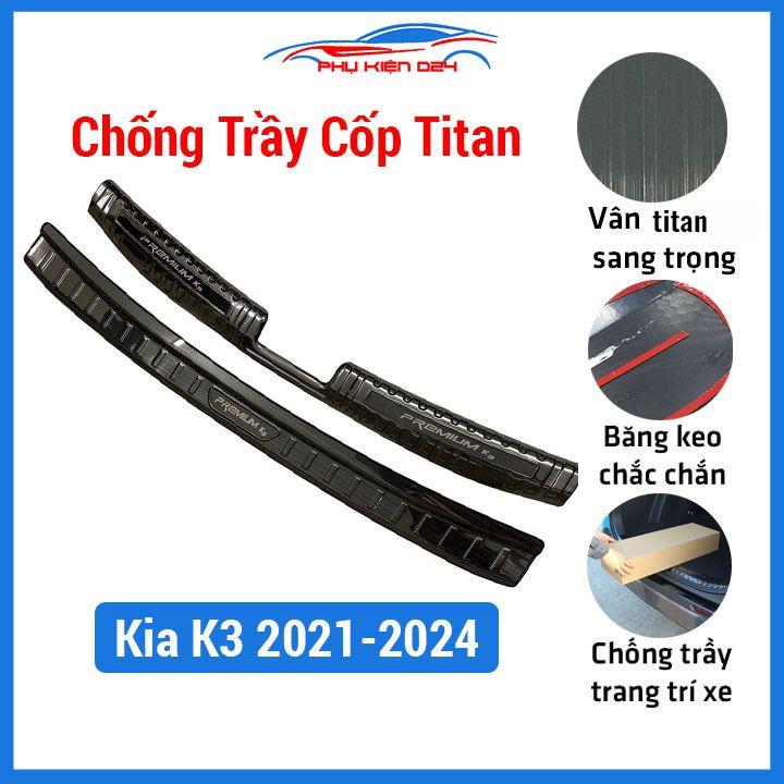 Ốp chống trầy cốp Kia K3 2021-2022-2023-2024 vân titan