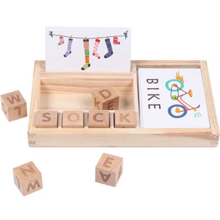 Hộp luyện từ vựng tiếng anh Mykids -AlphabetCUBE - Đồ chơi gỗ thông minh