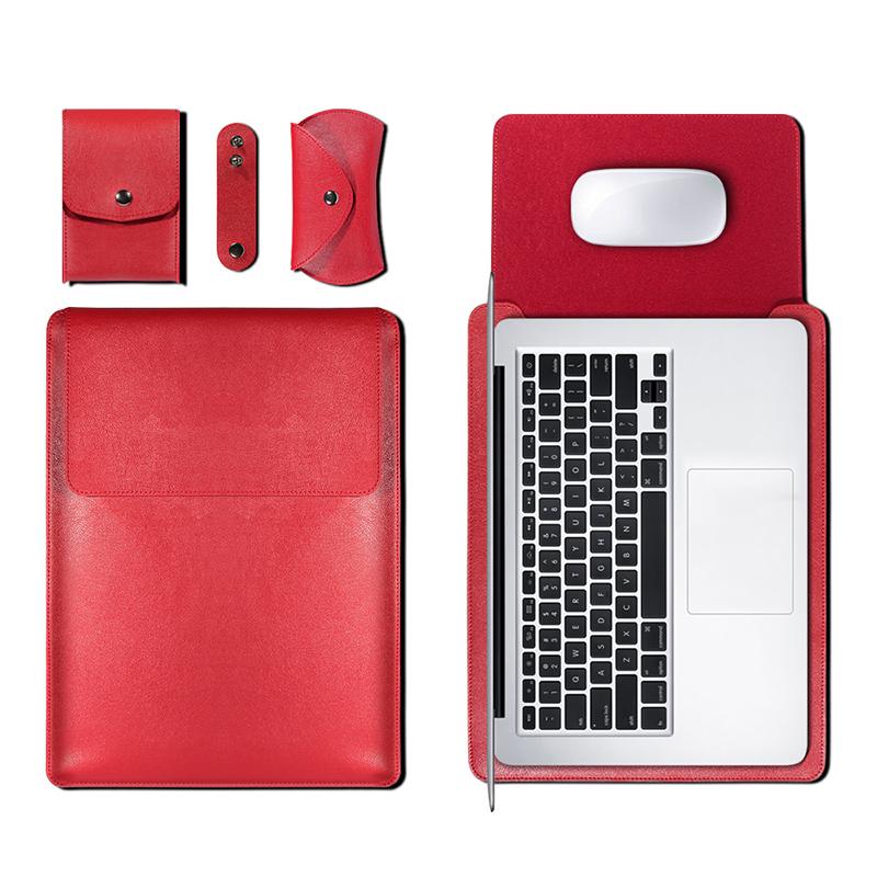 Da PU Nữ Tay Túi Dành Cho Macbook Air Pro 12 13 15 Bao Da Đồng Màu Lót Cho Macbook Air bao Ốp Lưng Dành Cho Nữ