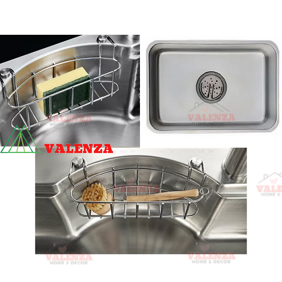 Chậu rửa chén bát 1 hố lớn dạng ĐÚC dày 3,5 li Valenza kiểu dáng Hàn Quốc inox 304 chuẩn 100% kèm chậu phụ inox304, bộ xả thoát to-Hàng chính hãng