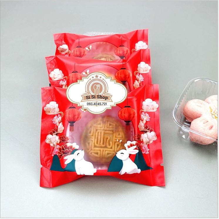 Túi đựng bánh trung thu 75-80g mẫu thỏ đỏ