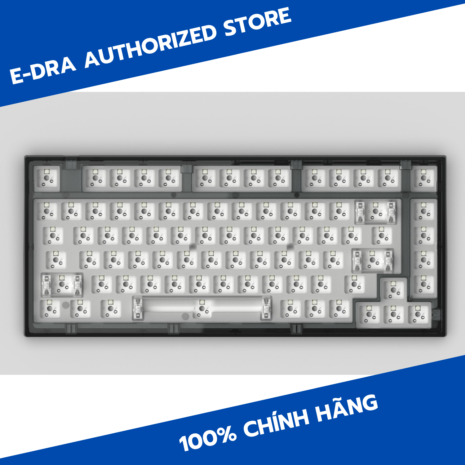 Bộ KIT bàn phím cơ FL-Esports Q75 Crystal Grey - Hàng chính hãng