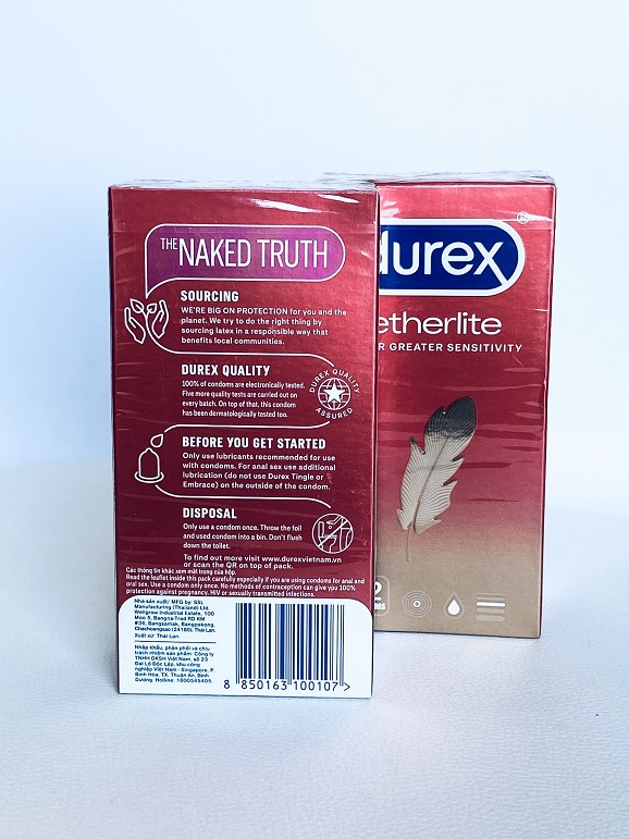 Bcs Durex Đỏ Fetherlite - Ôm Sát - Easy On - Nhập Khẩu Thái Lan