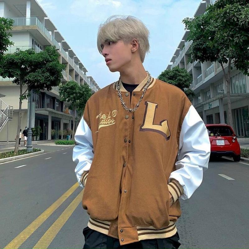 Áo khoác bomber nhung nam nữ unisex gió jacket cúc bấm form rộng local brand ulzzang phong cách hàn quốc đep chữ L