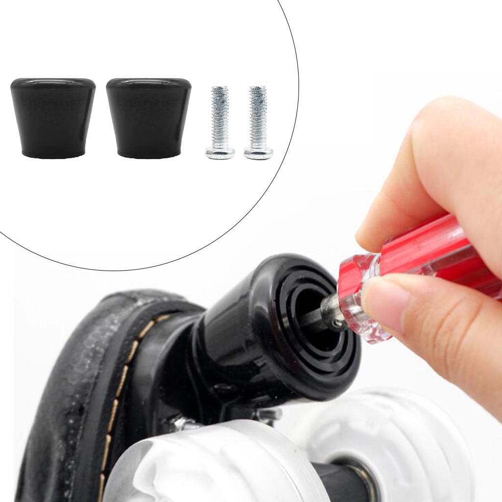 2x Inline Skates Roller Brakes Block Non-Slip Safety Stopper Black