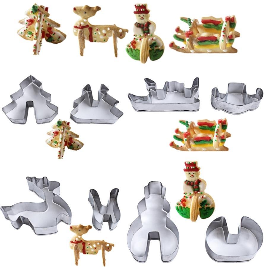 Khuôn Bánh Quy Cookies Bộ 8 Khuôn Nhấn Cookie Cutter 3D Giáng Sinh NOEL - CBNOEL3D8P