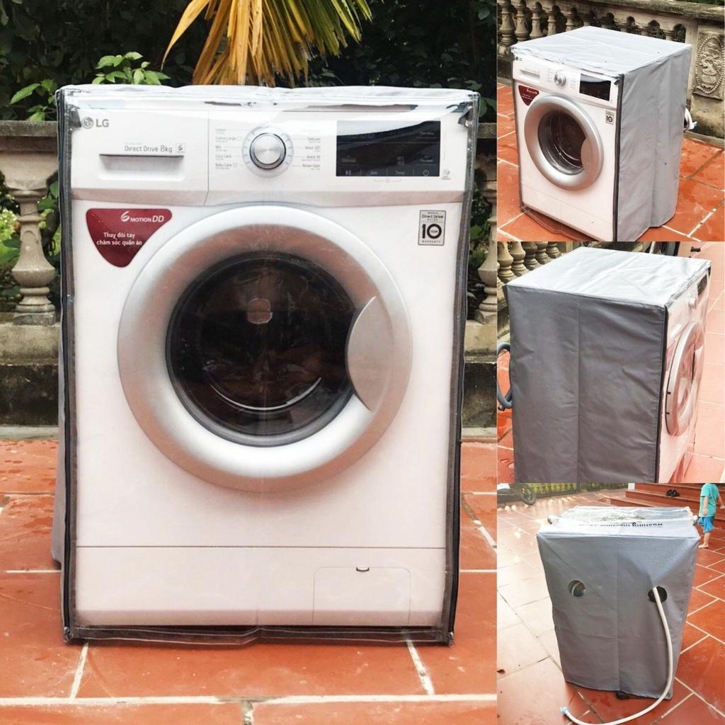 Áo Trùm Vỏ Bọc Máy Giặt Cửa Ngang Bằng Da và Vải Dù Cao Cấp Siêu Bền Chống Mưa Nắng