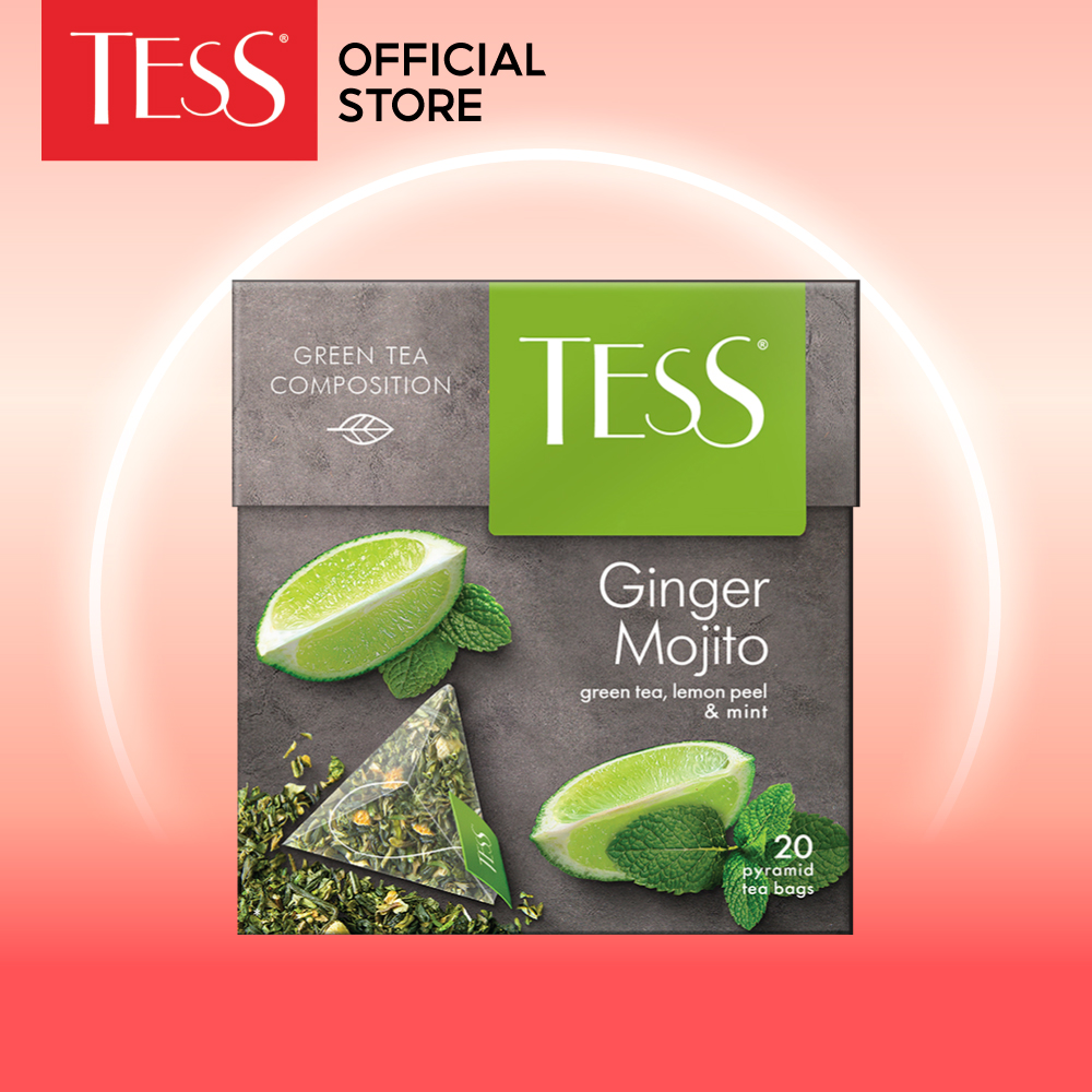 Trà xanh Tess Ginger Mojito vị bạc hà và chanh 20 gói/hộp