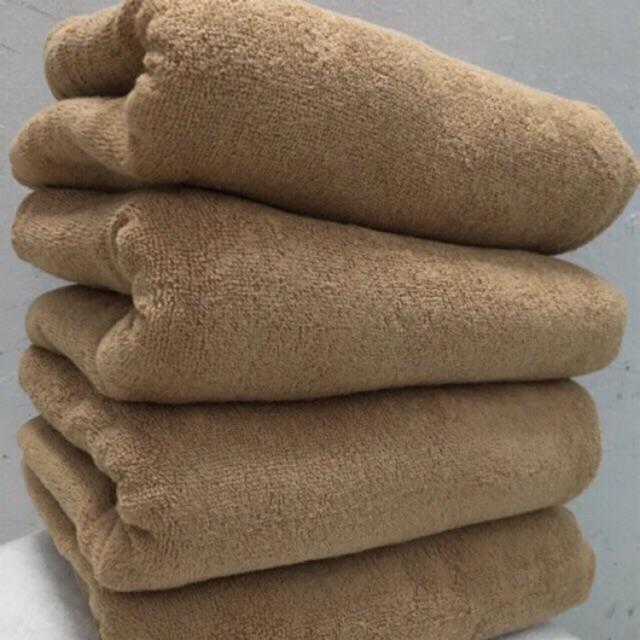 (500gr)Khăn tắm xuất Nhật màu nâu đất 500 gram 70x140 cm 100% cotton siêu dày