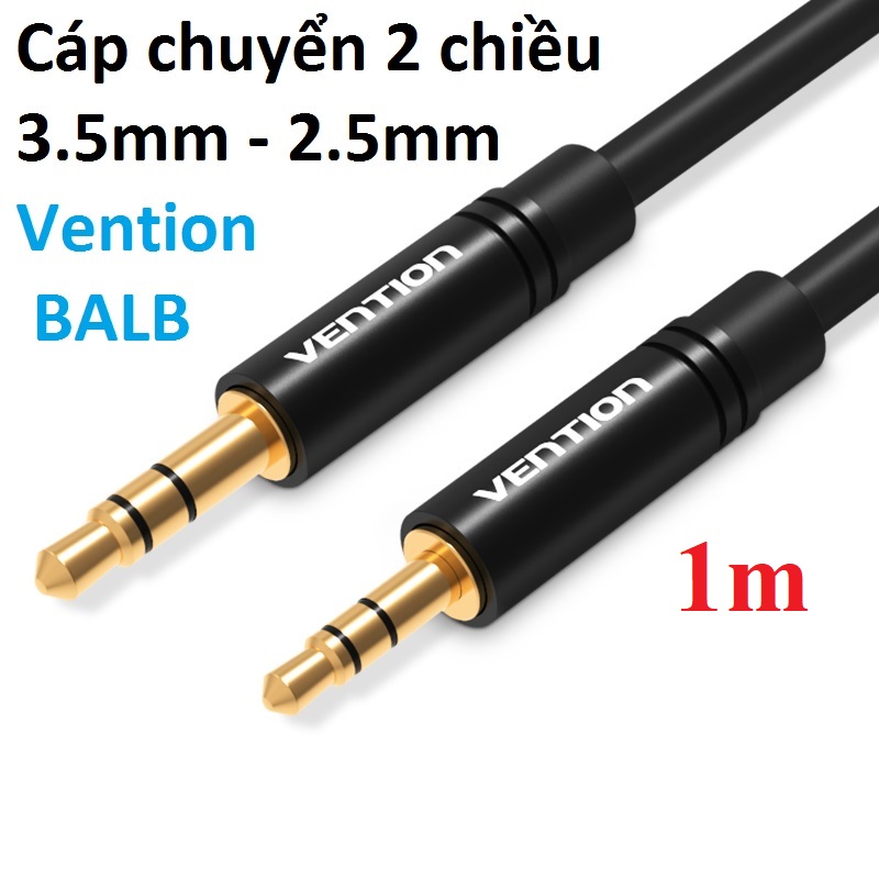 Cáp âm thanh 2 chiều 3.5 Male ra 2.5 Male Vention BALB _ Hàng chính hãng