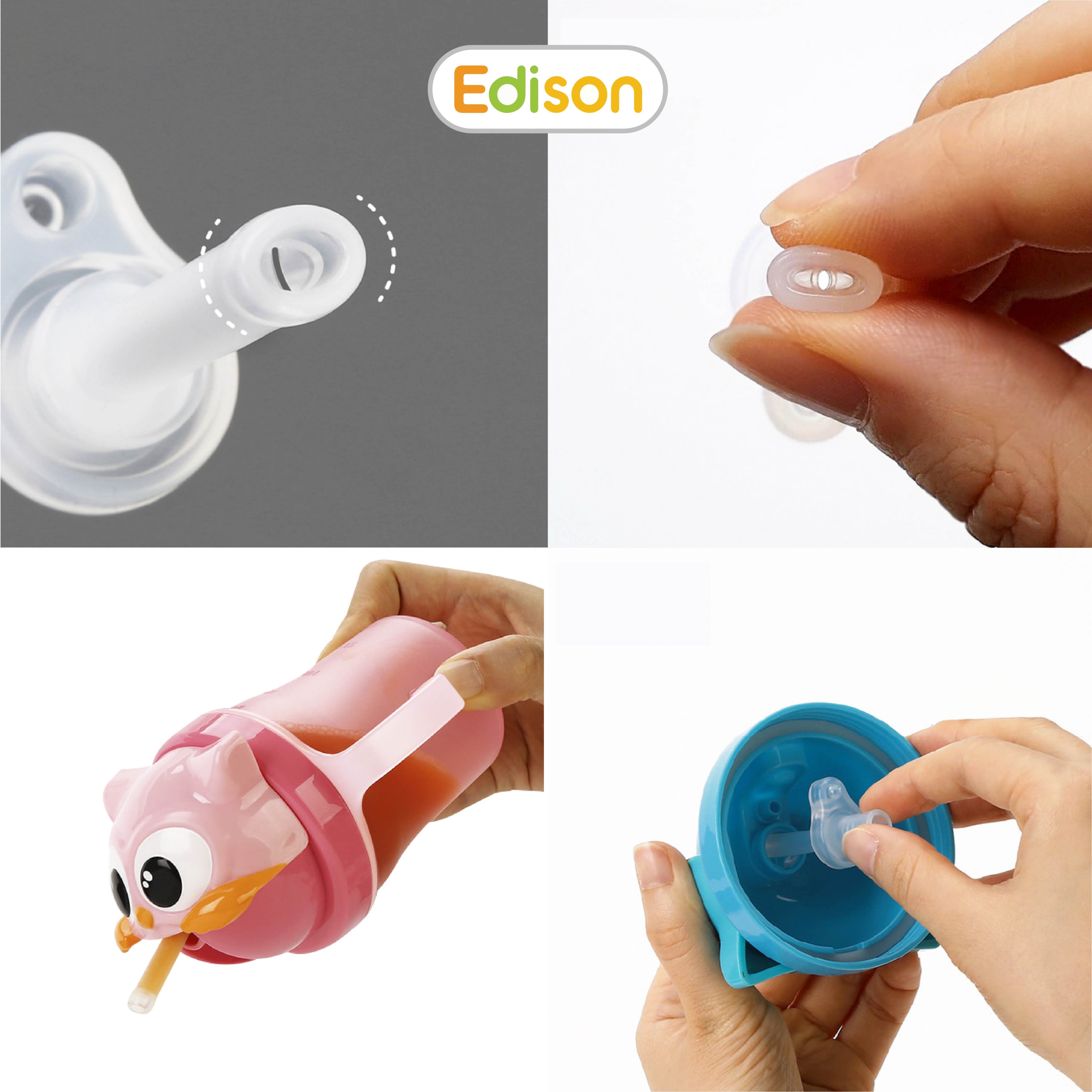 Bình tập uống nước cho bé có ống hút chống sặc Edison nhập khẩu chính hãng Hàn Quốc mã 3314