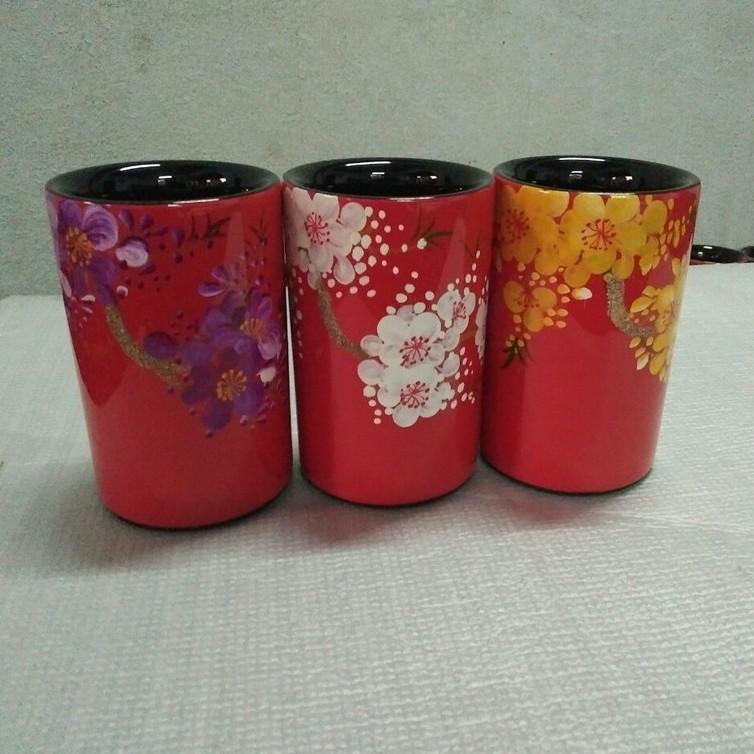 Ống gỗ cắm bút sơn mài