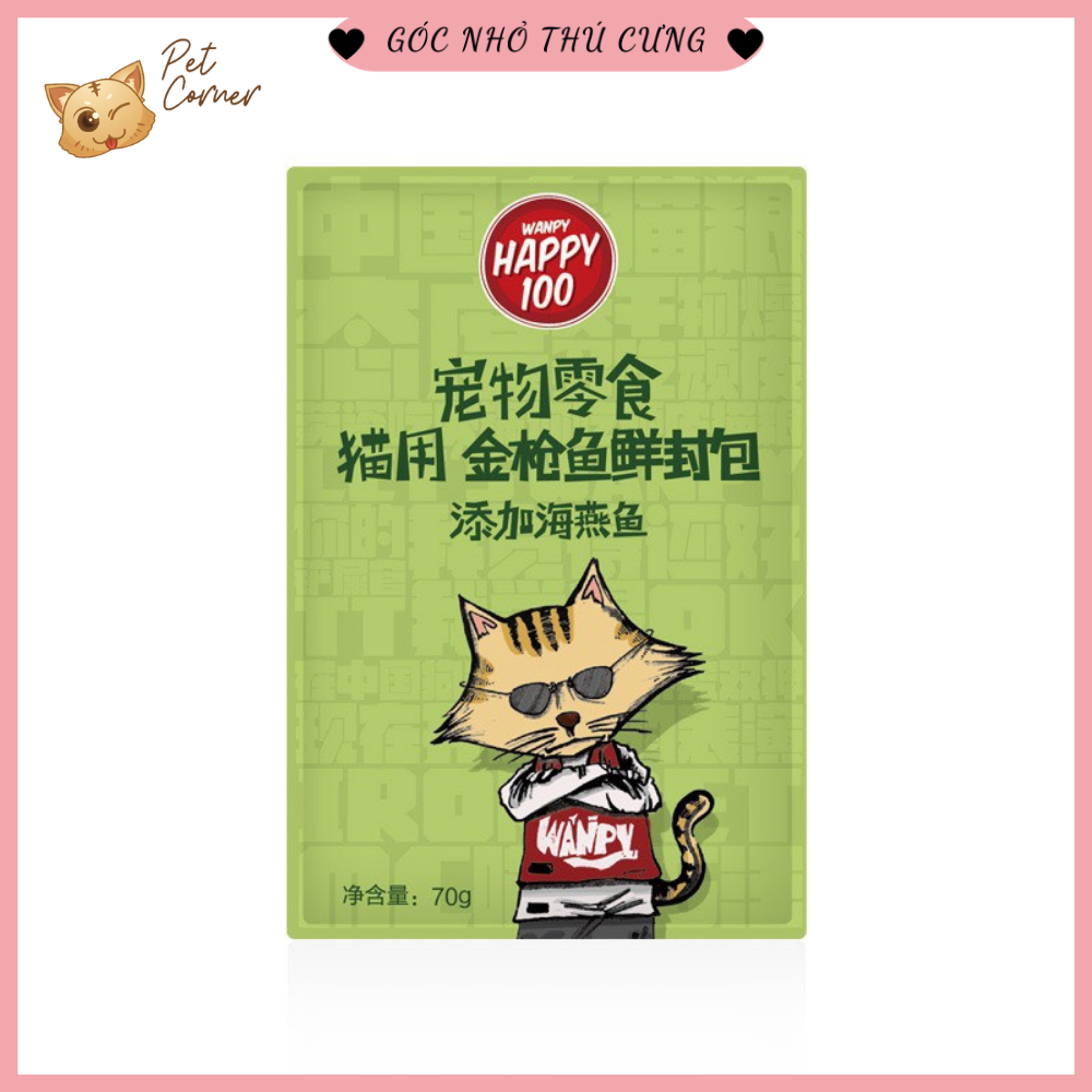 Pate Wanpy Happy 100 cho mèo - Thức ăn ướt cho mèo thơm ngon bổ dưỡng
