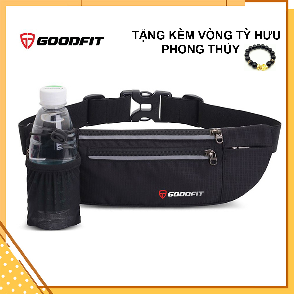 Túi đeo hông, đai bụng GoodFit chạy bộ có ngăn đựng nước chuyên biệt GF108RB