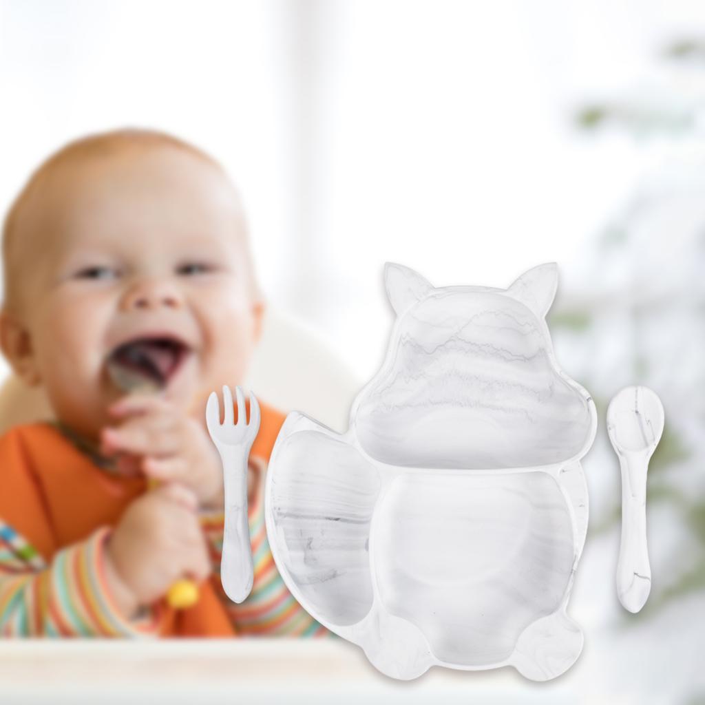 Suction Plates for Babies Toddlers Kids Infant - 100% Silicone, Plates Stay Put with Suction Feature, Divided Design, Microwave, Dishwasher Friendly
