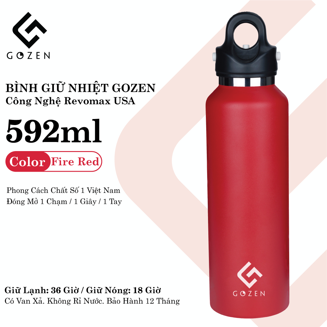 Bình giữ nhiệt Gozen USA mini 355ml công nghệ Revomax của Mỹ, bình nước giữ nhiệt các tính. Giữ đá lạnh 36h / Giữ nóng 18h, bên trong là inox 316, bên ngoài inox 304, chống mài mòn, không rỉ nước. Phù hợp khi lái xe, tập thể thao tại Gozen