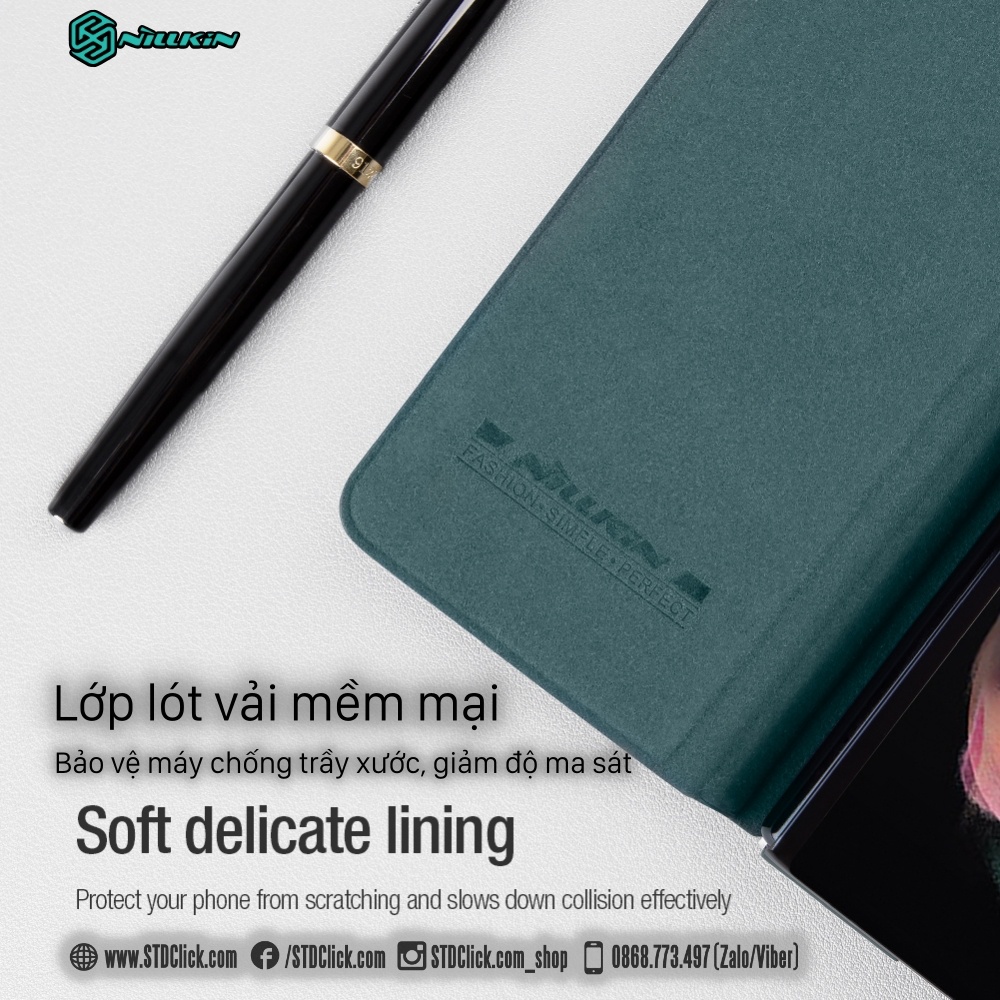 ỐP LƯNG DÀNH CHO SAMSUNG GALAXY Z FOLD 3 5G NILLKIN QIN CÓ KHE GIỮ BÚT