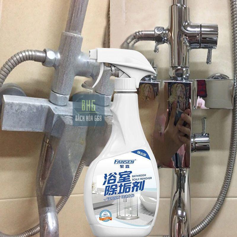 Chai xịt tẩy vệ sinh canxi nhà tắm Fansen 500ml - Dung được cho vách kính, bồn rửa mặt, nhà tắm, vòi nước