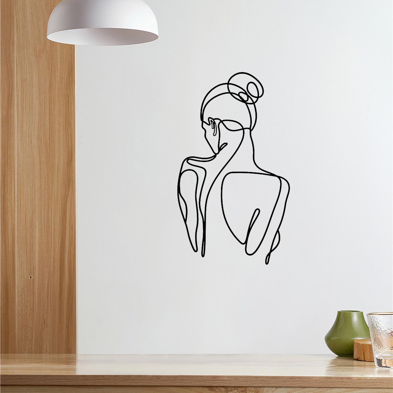 Silhouette Wall Sculptures Backdrop Bathroom Women Body Metal Wall Art Decor