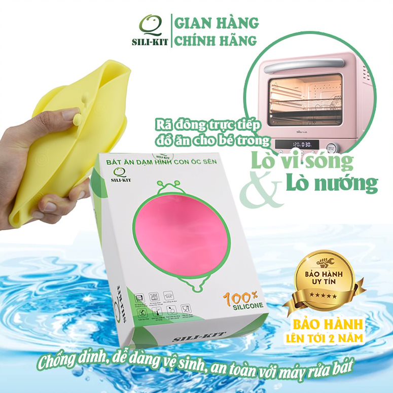 Bát ăn dặm hình con ốc sên đế hít chân không chống đổ, hỗ trợ bé phát triển kỹ năng ăn độc lập