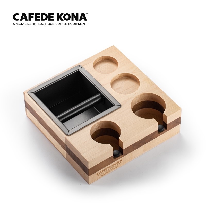 Đập bã giá đỡ tay cầm pha cà phê espresso bằng gỗ Cafede Kona