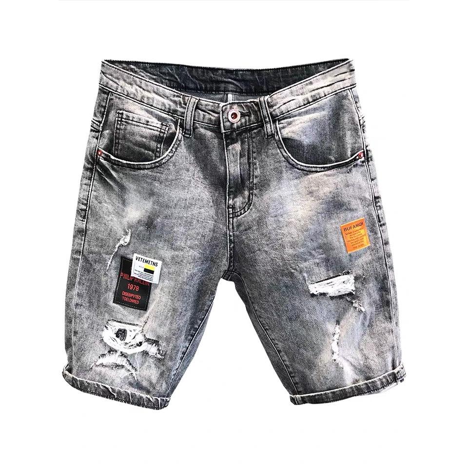 Quần short jean nam cào rách táo bạo mạnh mẽ nam tính 207