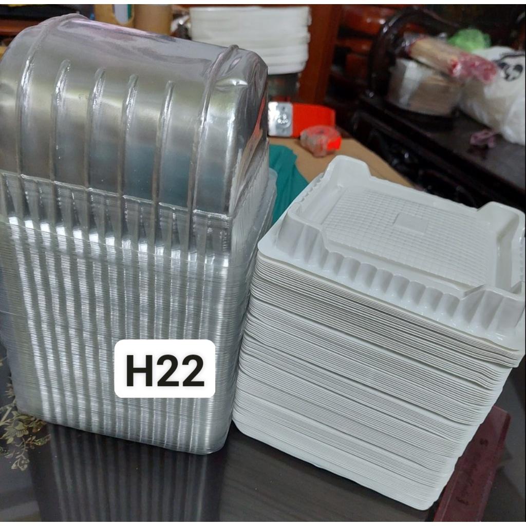 Hộp H22 đựng bánh bông lan cuộn ngắn lớn size 14cm