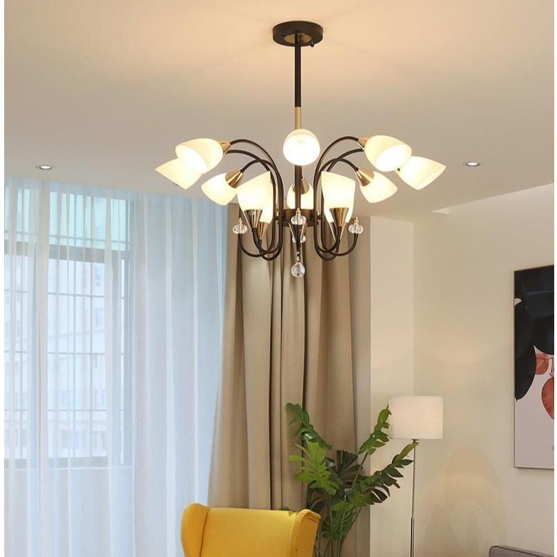 Đèn chùm vintage hiện đại cao cấp 12 , 15 tay kèm bóng led chuyên dụng