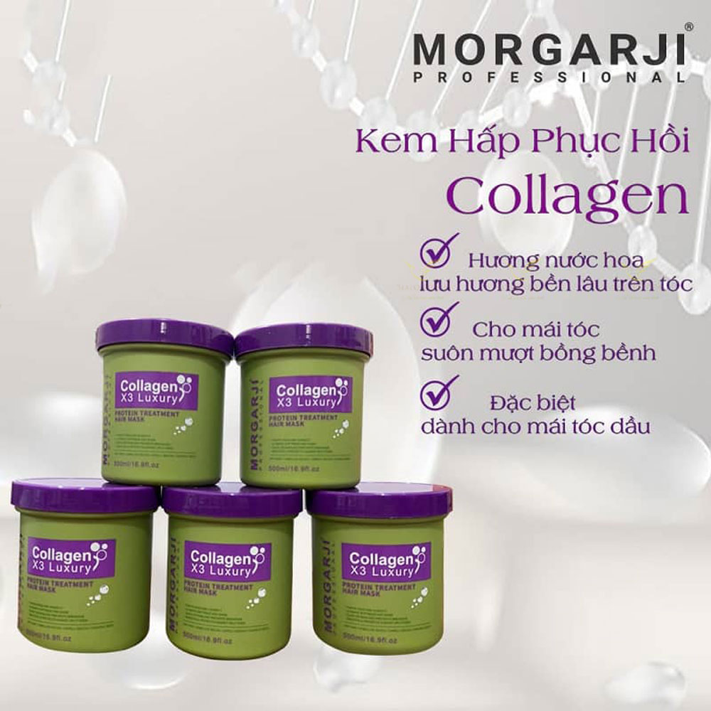 Kem Hấp Ủ Tóc Mềm Mượt MORGARJI HAIR MASK 500ML Phục Hồi Tóc Thẳng Mượt, Chắc Khỏe Thơm Lâu