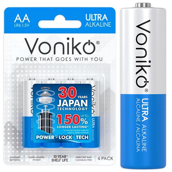 Vỉ 4 Pin Kiềm AA - Voniko