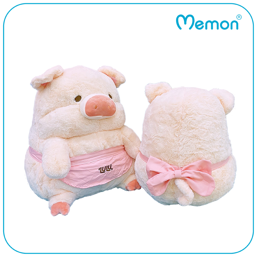 Gấu Bông Heo LuLu Béo 45cm và 55cm Cao Cấp Memon, Heo Bông LuLu Cao Cấp - Qùa Tặng Gấu Bông