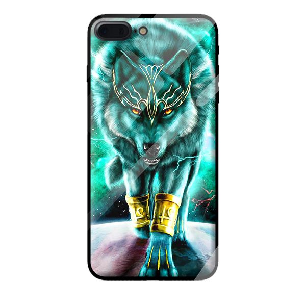 Ốp kính cường lực cho iPhone 7 Plus mẫu SÓI XANH 1 - Hàng chính hãng