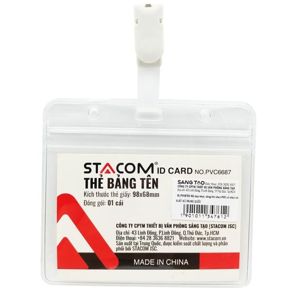 Bảng Tên Nhựa Ngang Có Kẹp - Stacom ID-PVC8702