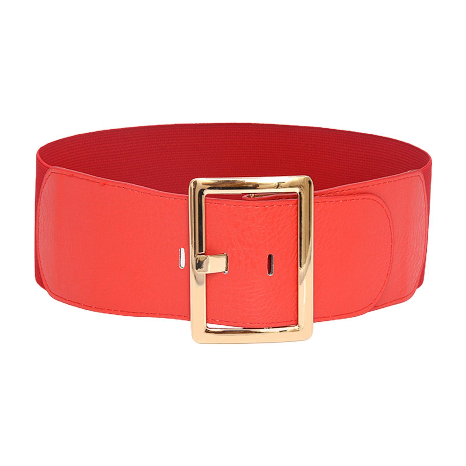 Women's Stretch Belt Metal Buckle Women Wide Waist Belt for Dress Coat Women