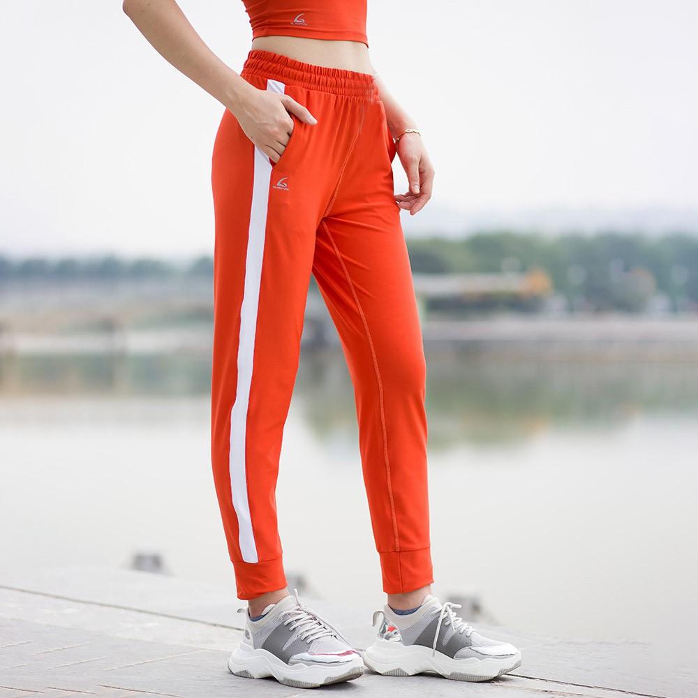 Quần Jogger dáng thể thao chất thun phối trắng Nữ Full size