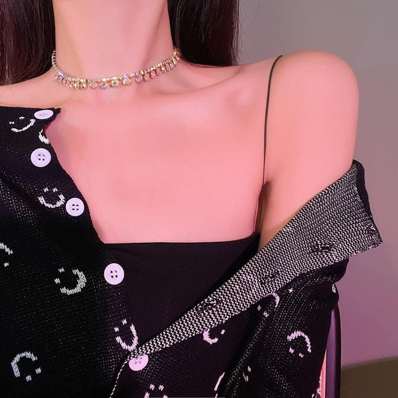 Vòng cổ chocker đính đá nhân tạo sang chảnh