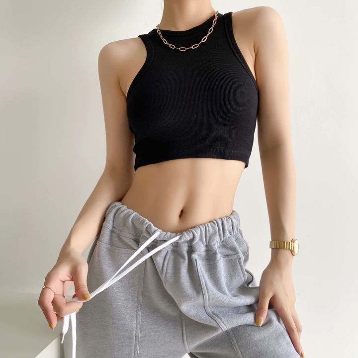 Áo Croptop ba lỗ quyến rũ chất bozip 1 lớp thoáng mát phối blazer cardigan đồ tập gym cực thời trang