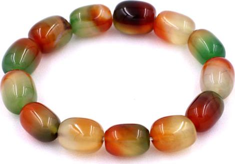 Vòng tay chuỗi hạt Lu Thống Thạch Anh Xanh Nâu Bầu 12mm x 16mm - hợp mệnh Mộc, mệnh Hỏa