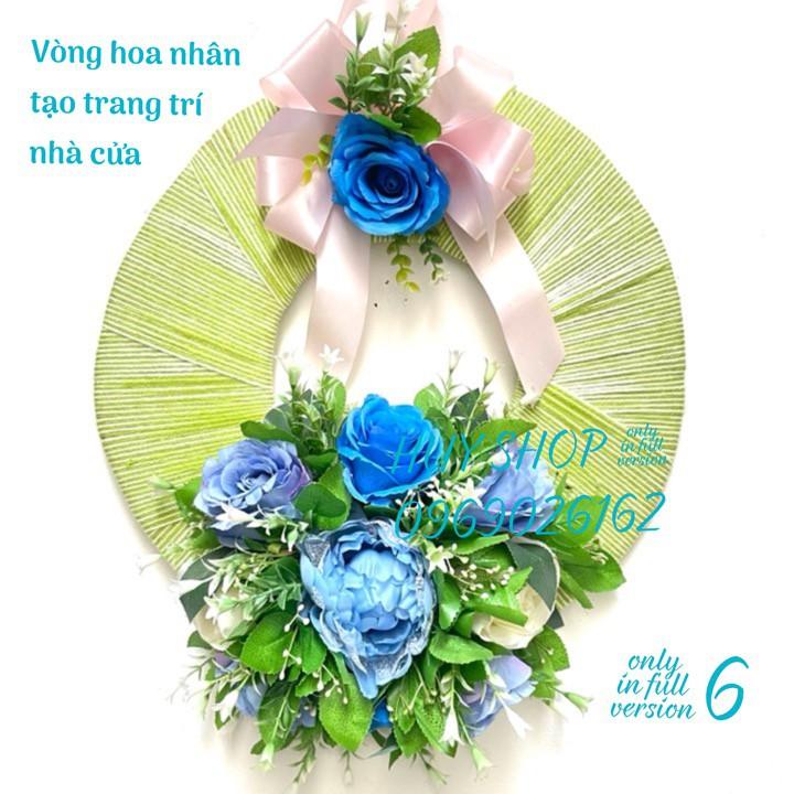 VÒNG HOA NHÂN TẠO TRANG TRÍ TREO TƯỜNG 40CM 01-06