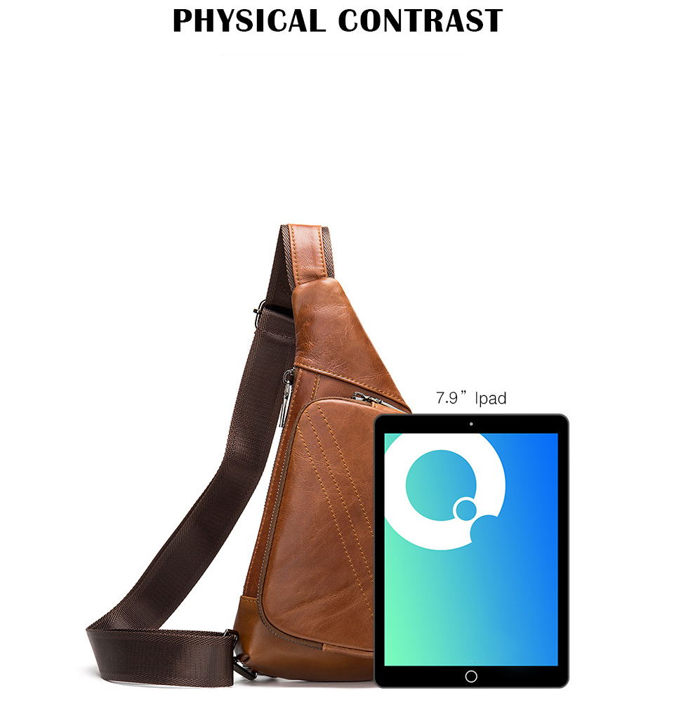 Túi đeo chéo nam DA BÒ THẬT – BEE GEE DCN9336A