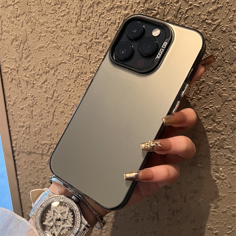 Ốp Điện Thoại Nhám Chống Sốc Có Nút Kim Loại Sang Trọng Cho iPhone 15 14 13 12 11 Pro max
