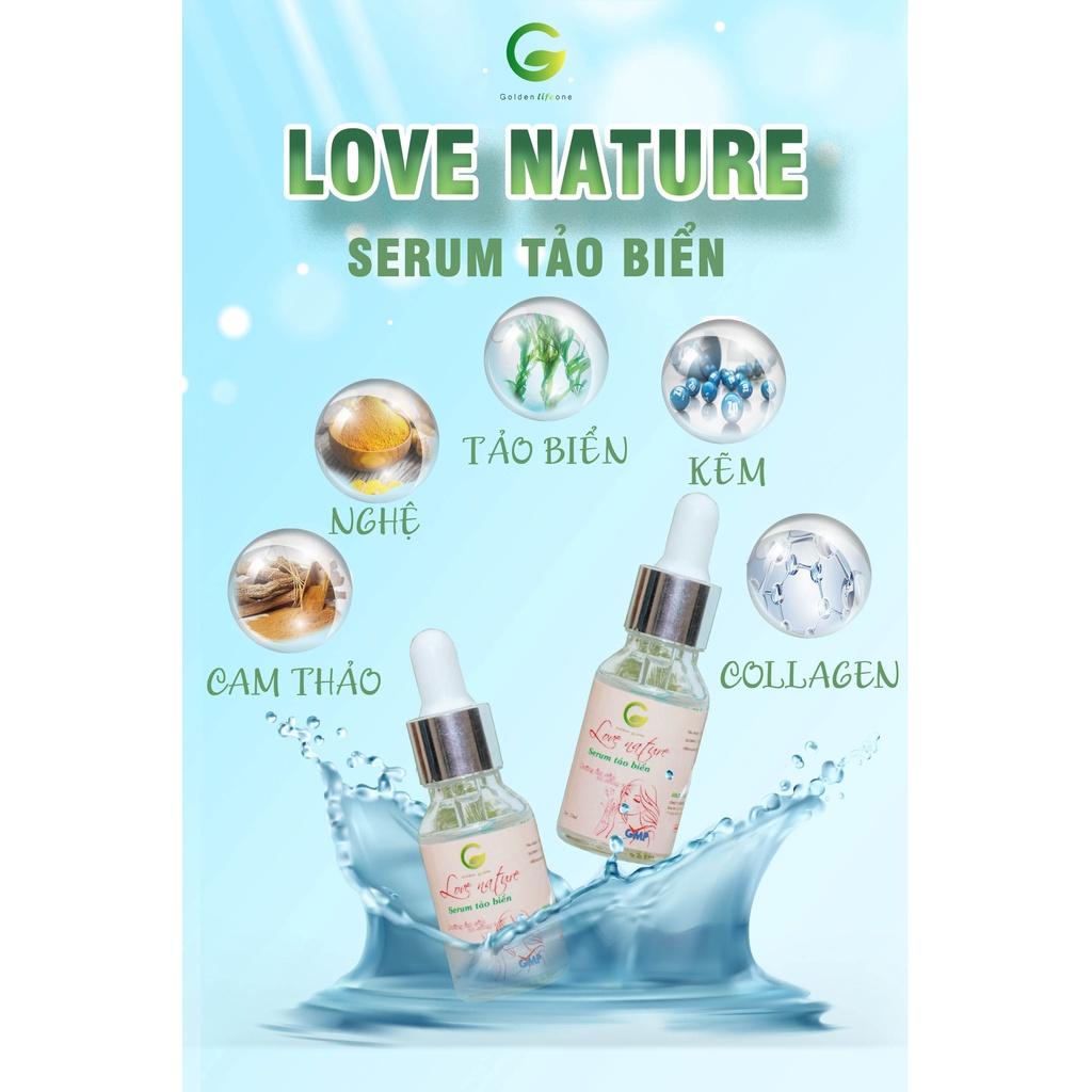 Combo Sữa Rửa Mặt Love Nature 50ML + Kem Mụn Love Nature 15G + Serum Tảo Biển Love Nature 15ML 
