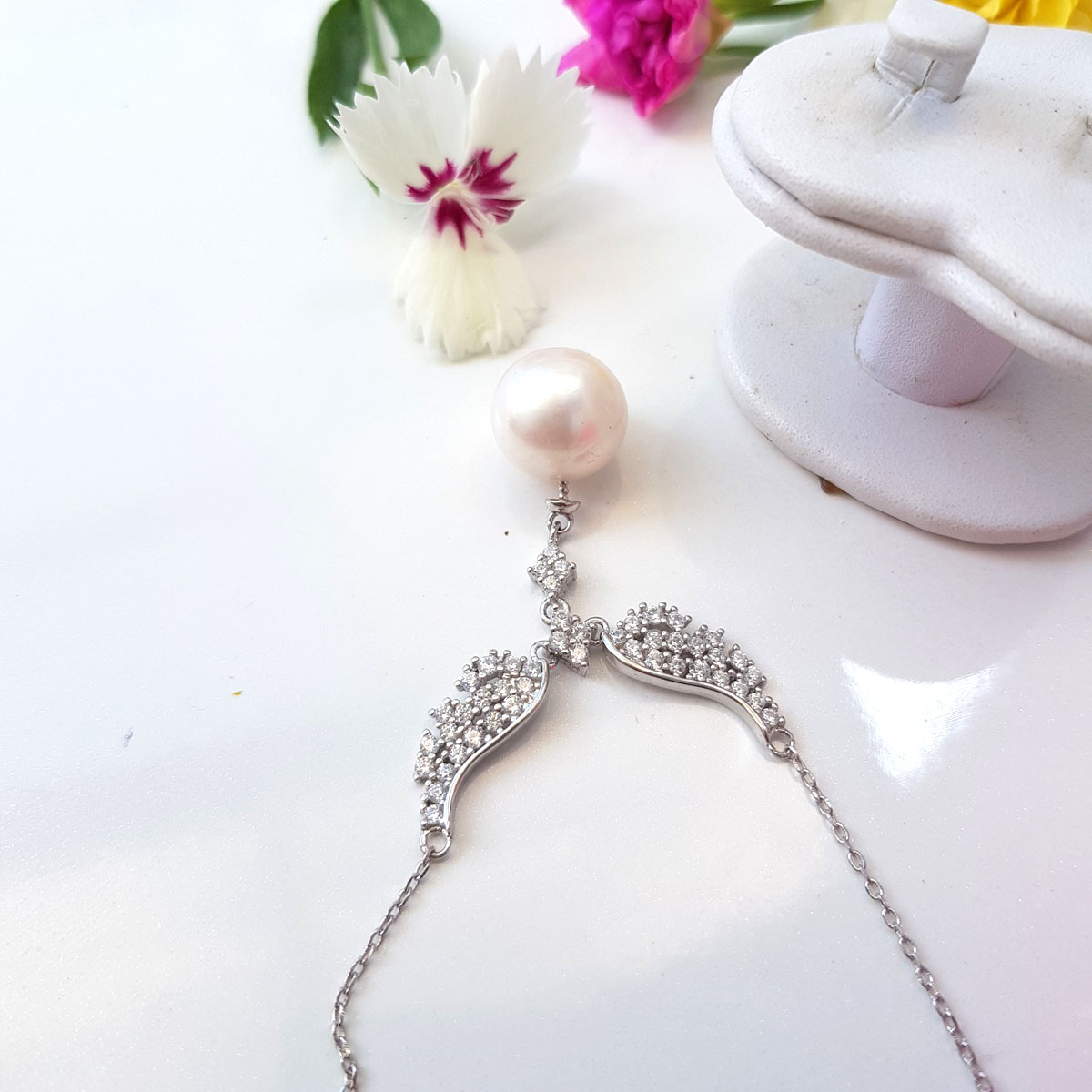 Dây Chuyền Mặt Ngọc Trai Cao Cấp - Đôi Cánh Thiên Thần- Trang Sức Cô Tấm - ANGEL WINGS PEARL - Bạc S925 Nạm Zirco - COTAM0506 + Tặng Kèm Phụ Kiện Bảo Dưỡng