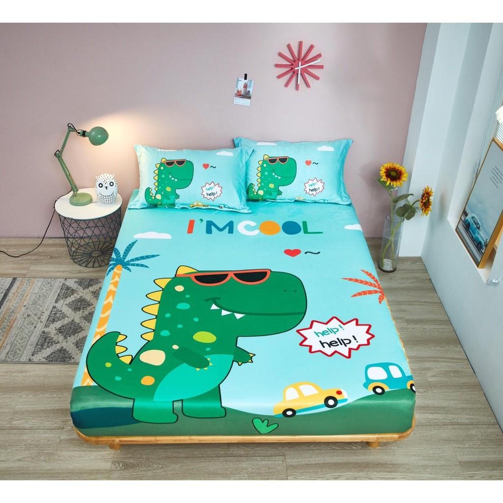 Bộ ga gối nỉ Hako cao cấp,gồm 1 ga 2 vỏ gối nằm,mẫu hổ vàng