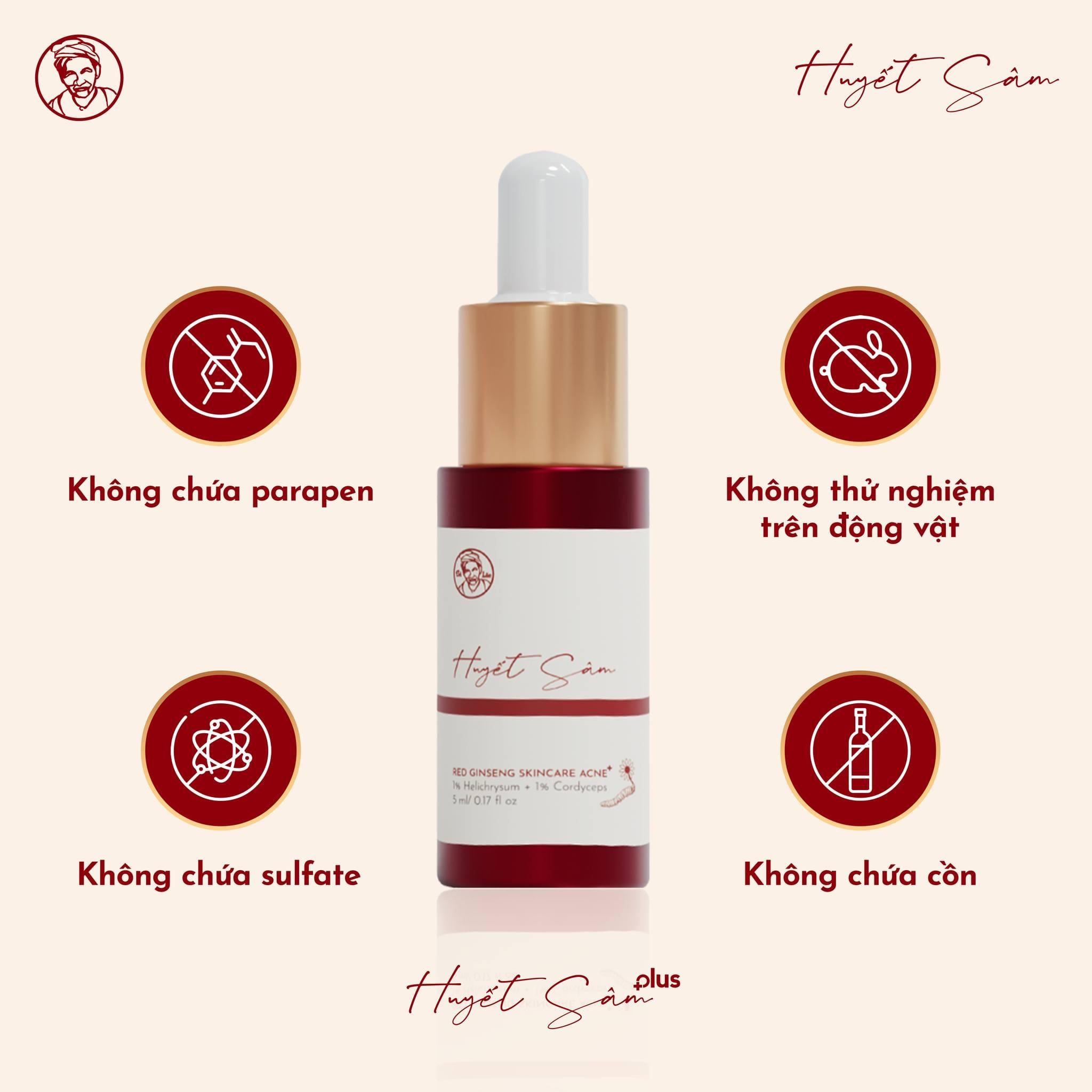 Bà Lão Huyết Sâm - RED GINSENG SKIN CARE ACNE (bản nâng cấp) giúp dưỡng da trắng sáng, kháng viêm ngừa mụn, căng bóng se khít lỗ chân lông