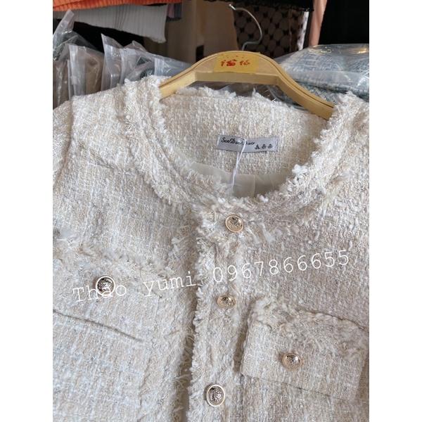 áo khoác dạ tweed túi ngực sz ml (sẵn)