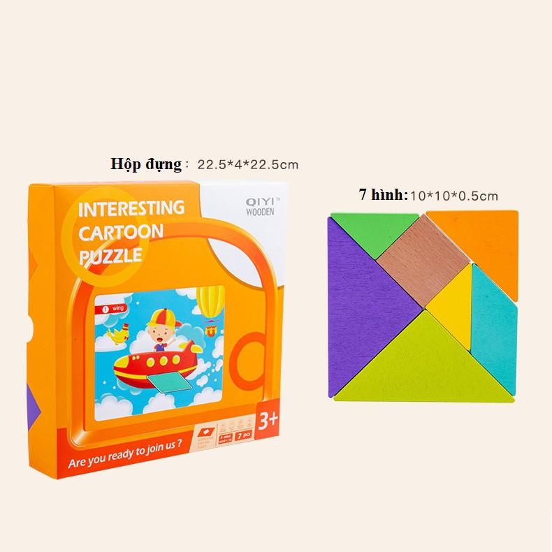 Đồ chơi bộ ghép hình gỗ nam châm Tangram Phong cảnh rèn luyện trí thông minh phát triển sớm cho bé KB216019