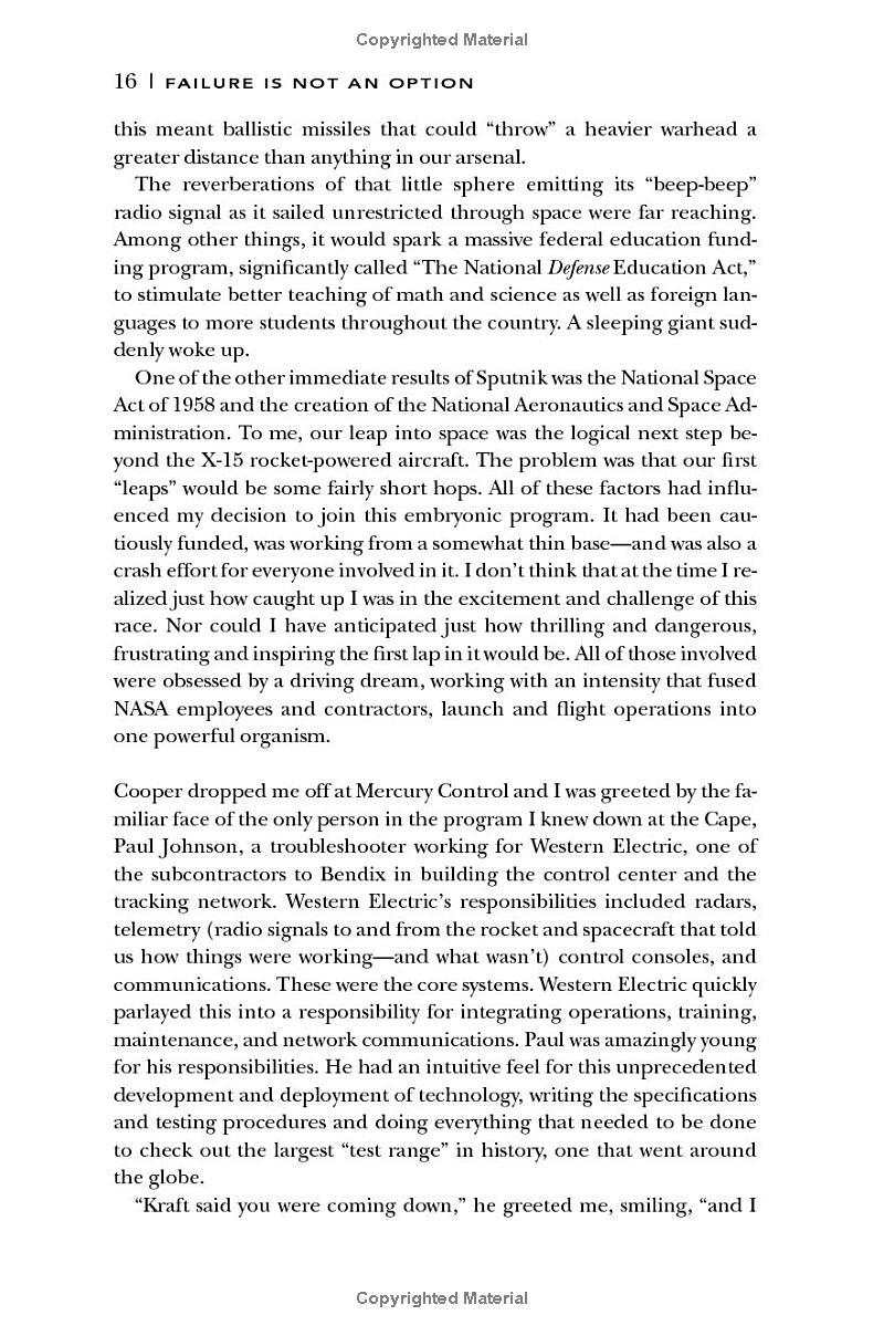 Failure Is Not an Option: Mission Control from Mercury to Apollo 13 and Beyond